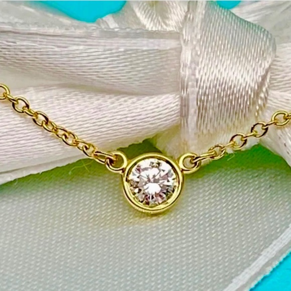 Tiffany & Co. .21ct Elsa Peretti Diamond by the Yard Necklace 18k MSRP $1900 - Picture 1 of 10